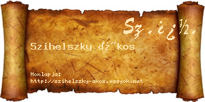 Szihelszky Ákos névjegykártya